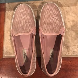 Pink slip on shoes